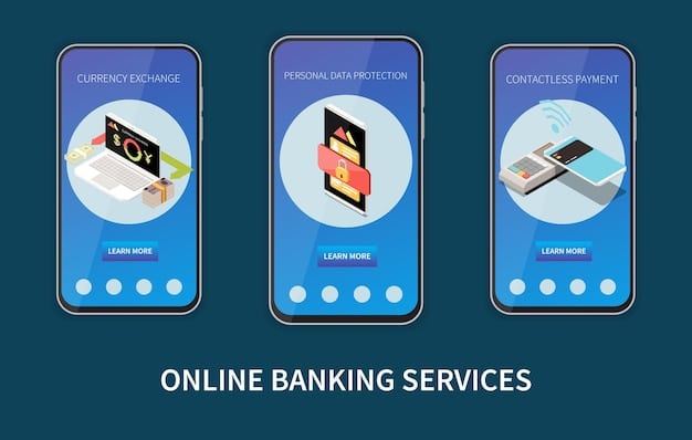 A smartphone displaying a banking app with automated transfer settings for an emergency fund. Other icons show budgeting and savings tools.