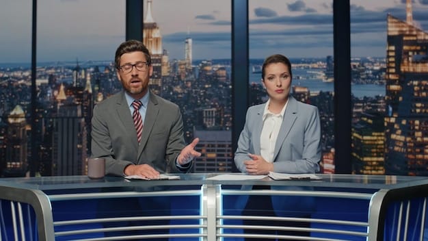 A wide shot of two individuals in a business meeting. One person has an open and confident posture, leaning slightly forward with hands visible. The other person has a closed posture with arms crossed. The lighting is professional and the setting is a modern office.