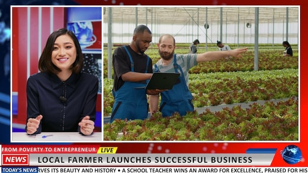 A split image showing two contrasting scenes: On one side, a modern, efficient farm using technology like drones and GPS-guided tractors. On the other side, a traditional, smaller farm with more manual labor and less technology. The image represents the different approaches to agriculture and the potential impact of the Farm Bill on each.
