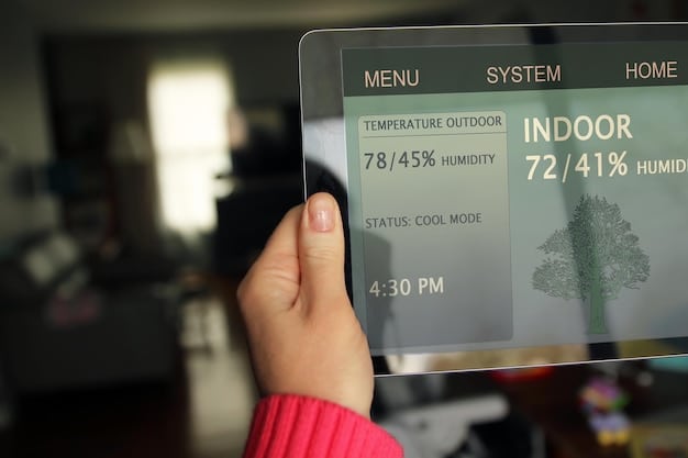 A close-up shot of a smart home energy management system interface, displaying real-time data on energy consumption, solar panel output, and battery storage levels, with a focus on user-friendly analytics and control options.
